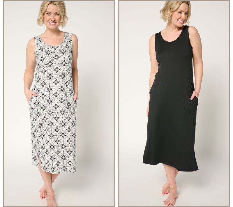 MUK LUKS Cloud Knit Set of 2 Midi Dresses — View 13