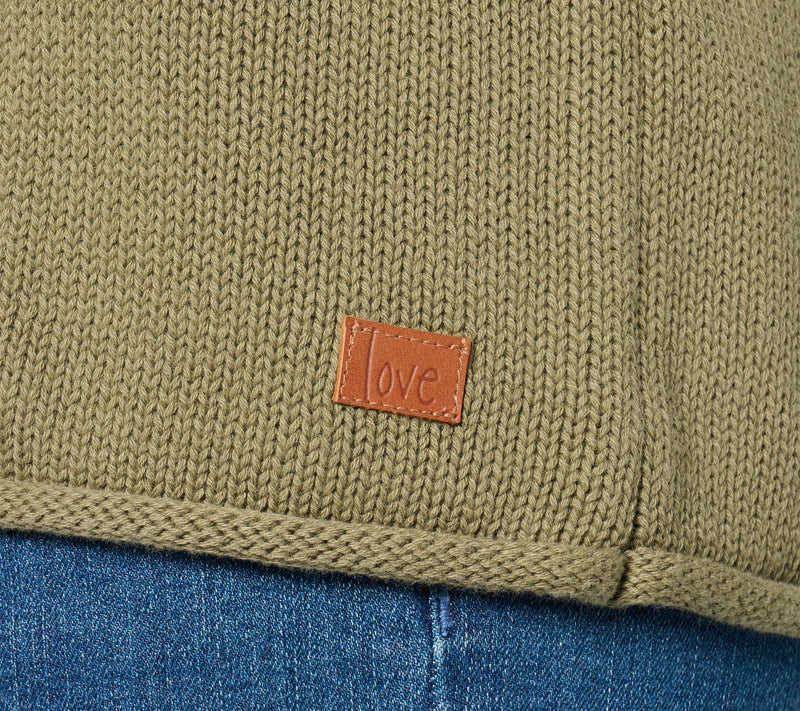 Peace Love World 100% Cotton Novelty Stitch Crew Neck Sweater — View 7