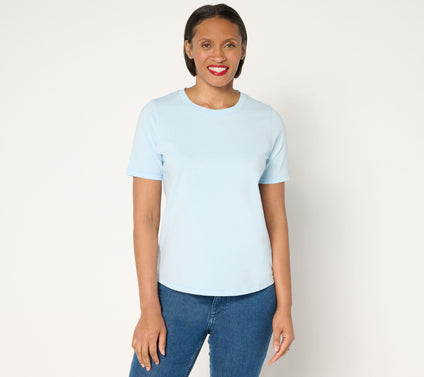 AnyBody 100% Washed Cotton Crewneck Essential Tee