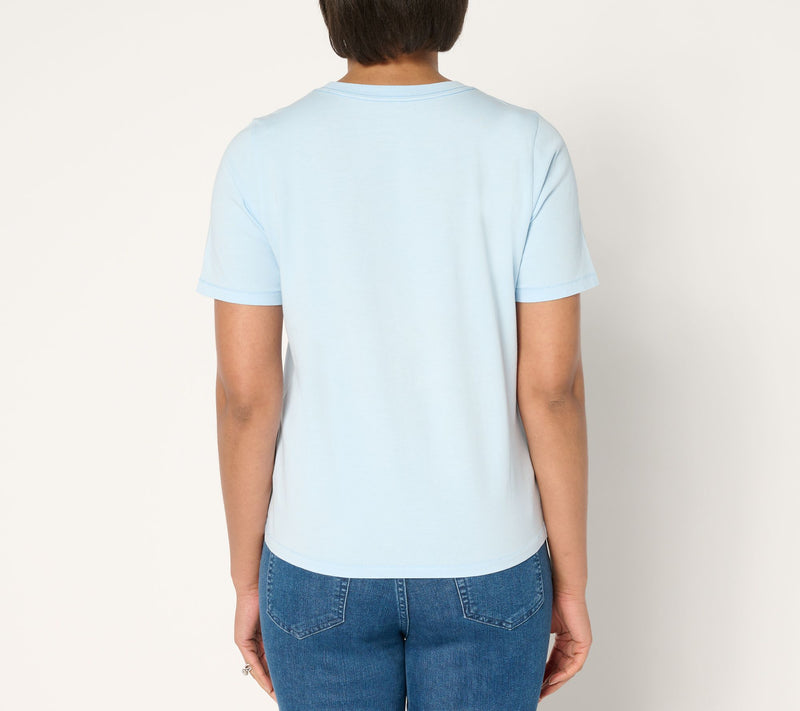 AnyBody 100% Washed Cotton Crewneck Essential Tee — View 4