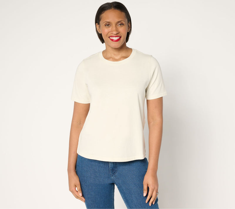 AnyBody 100% Washed Cotton Crewneck Essential Tee — View 15
