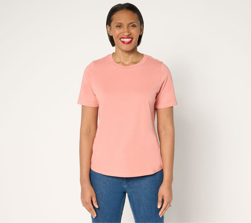AnyBody 100% Washed Cotton Crewneck Essential Tee — View 16