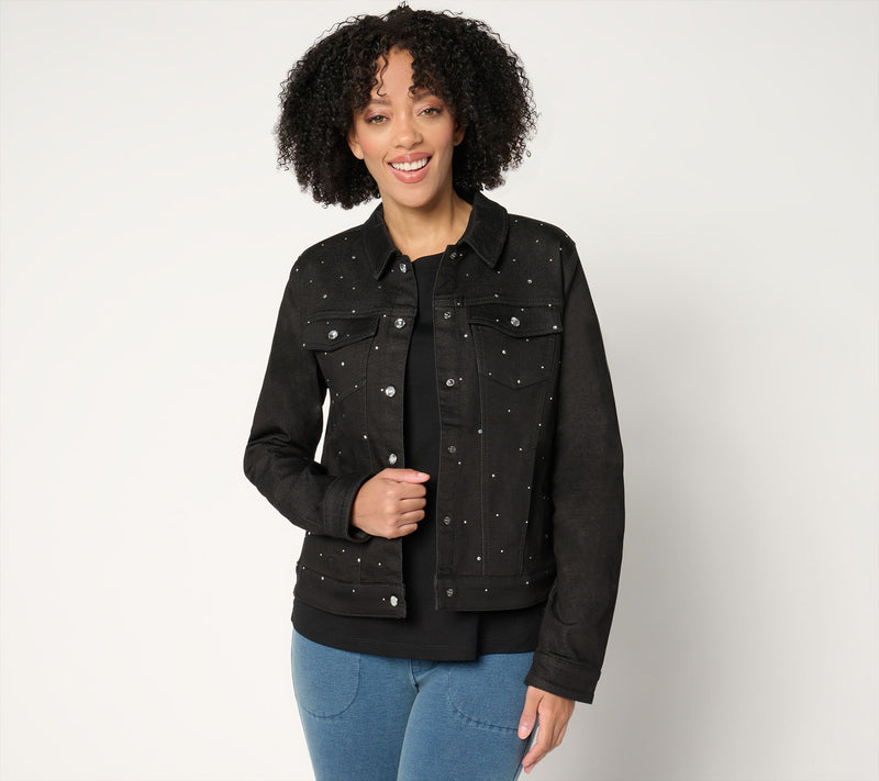 Quacker Factory Sparkle and Shine Denim Jeanne Jacket — View 11