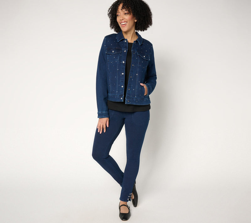 Quacker Factory Sparkle and Shine Denim Jeanne Jacket — View 7