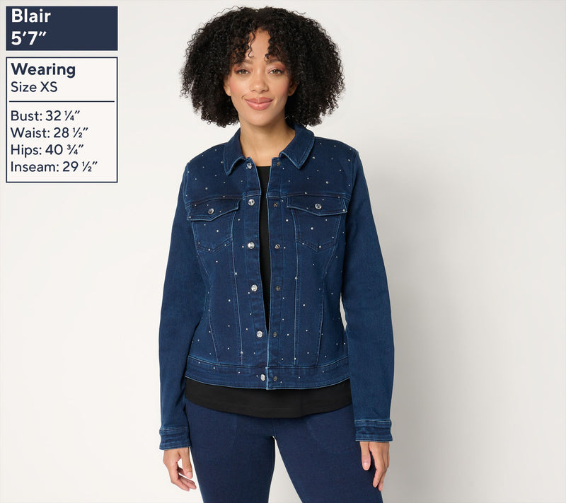 Quacker Factory Sparkle and Shine Denim Jeanne Jacket — View 5