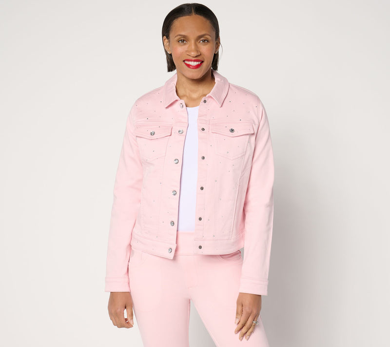 Quacker Factory Sparkle and Shine Denim Jeanne Jacket — View 2
