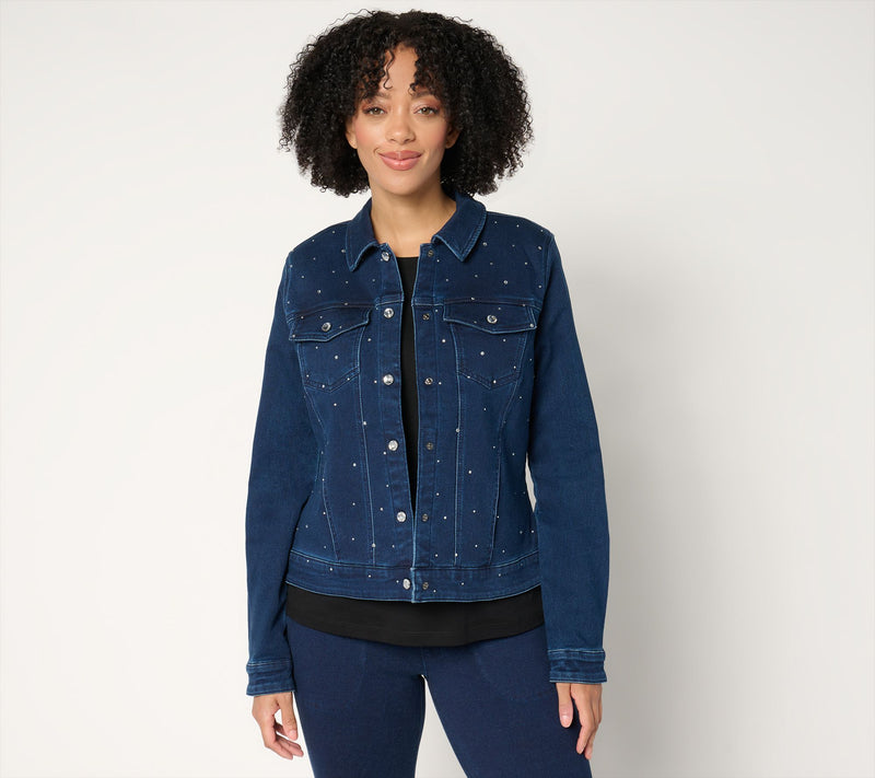 Quacker Factory Sparkle and Shine Denim Jeanne Jacket — View 12