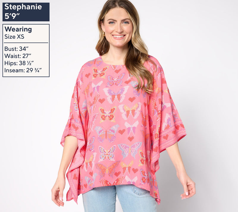 Quacker Factory Love In Flight Butterfly Caftan Top — View 3