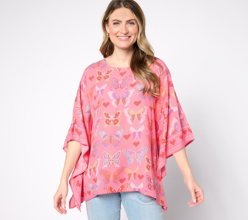 Quacker Factory Love In Flight Butterfly Caftan Top — Main view