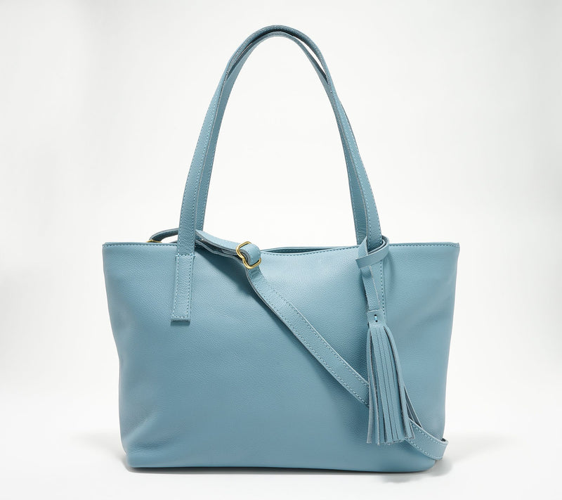 Parker Clay Eden Leather Carryall Tote with Crossbody Strap & Tassel — Main view
