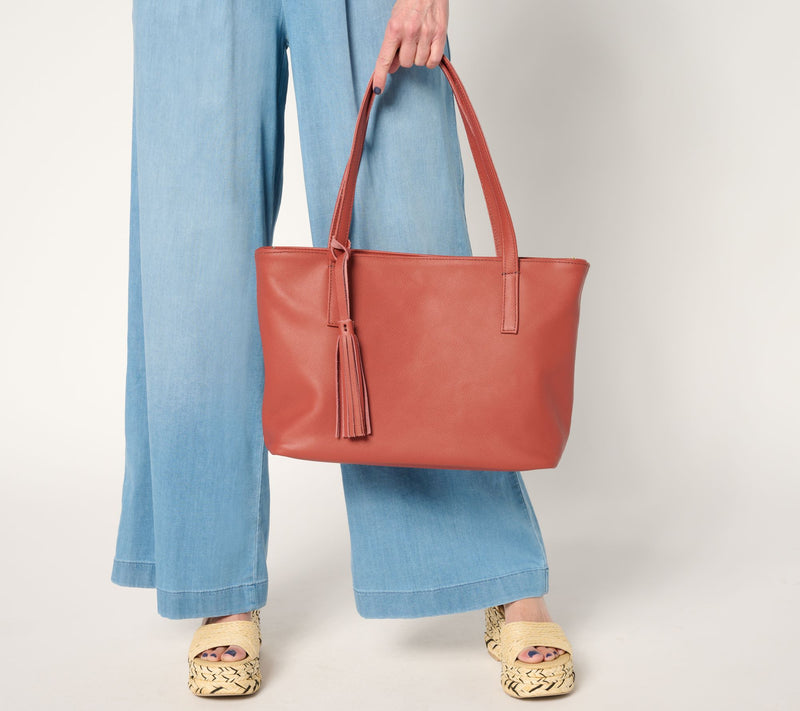 Parker Clay Eden Leather Carryall Tote with Crossbody Strap & Tassel — View 16
