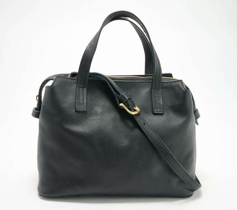 Parker Clay Napa Leather Satchel with Crossbody Strap — View 14