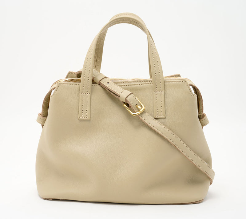 Parker Clay Napa Leather Satchel with Crossbody Strap — View 5