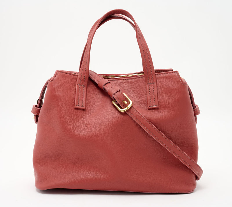 Parker Clay Napa Leather Satchel with Crossbody Strap — Main view