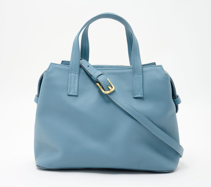 Parker Clay Napa Leather Satchel with Crossbody Strap — View 3