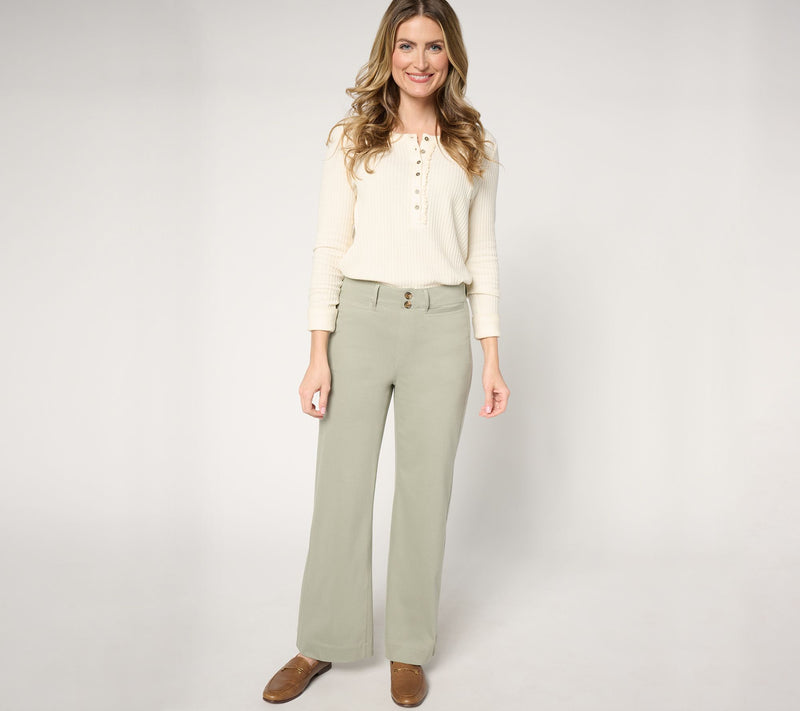 Denim & Co. Petite Comfy Knit Air Wide Leg Pull-On Jean — View 9