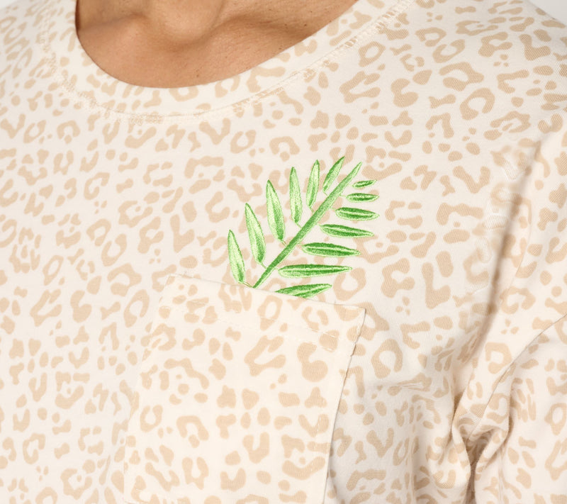 MUK LUKS Cotton Rich Embroidered Tee and Short Lounge Set — View 7