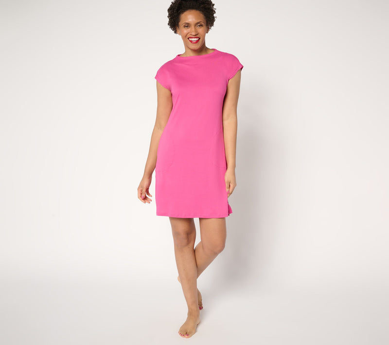 MUK LUKS Cloud Knit Boat Neck Lounge Dress — View 9