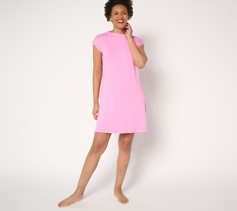 MUK LUKS Cloud Knit Boat Neck Lounge Dress — View 3