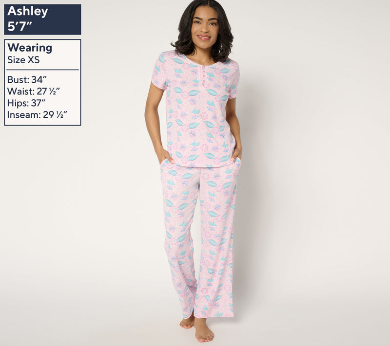 MUK LUKS Varigated Rib Knit 2-Piece Pajama Set — View 12