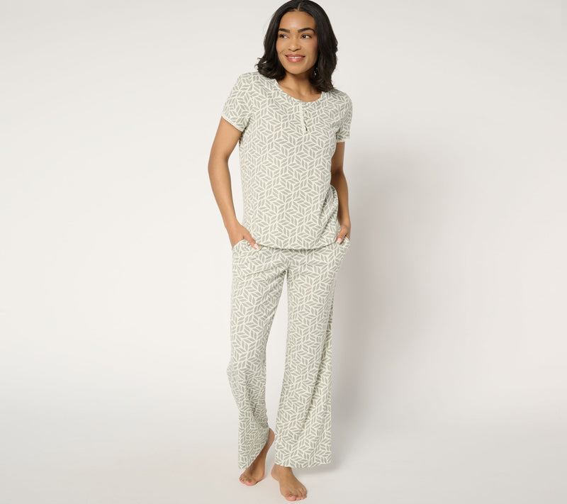 MUK LUKS Varigated Rib Knit 2-Piece Pajama Set — View 9