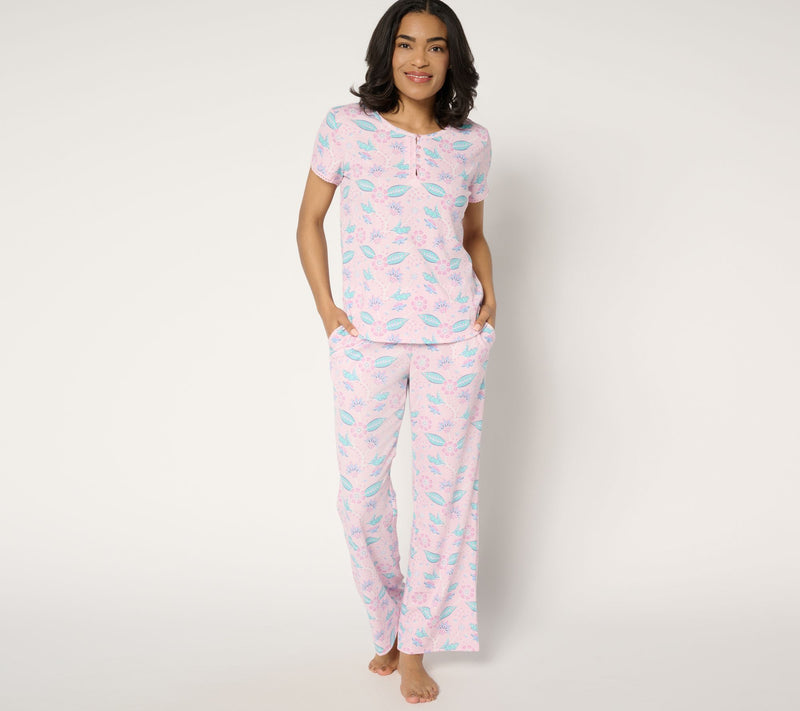 MUK LUKS Varigated Rib Knit 2-Piece Pajama Set — View 3
