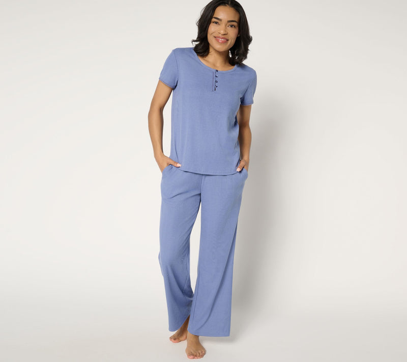 MUK LUKS Varigated Rib Knit 2-Piece Pajama Set — View 7