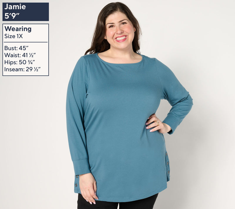 Denim & Co. Essentials Regular Perfect Jersey Boat Neck Tunic — View 10