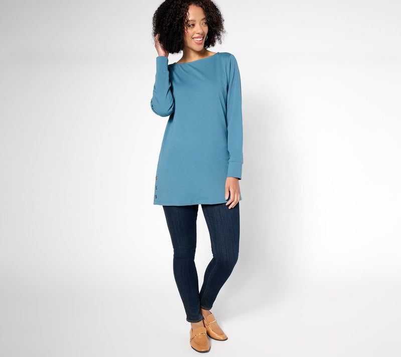 Denim & Co. Essentials Regular Perfect Jersey Boat Neck Tunic — View 13