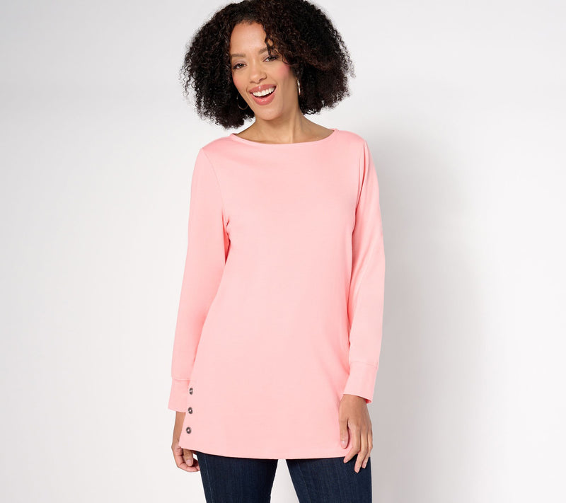 Denim & Co. Essentials Regular Perfect Jersey Boat Neck Tunic — View 3