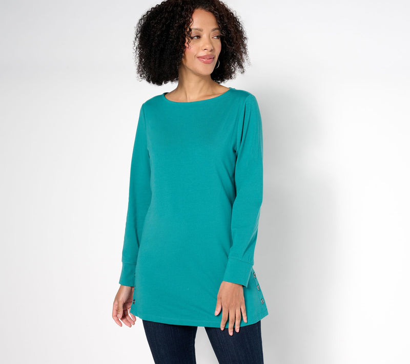 Denim & Co. Essentials Regular Perfect Jersey Boat Neck Tunic — View 9