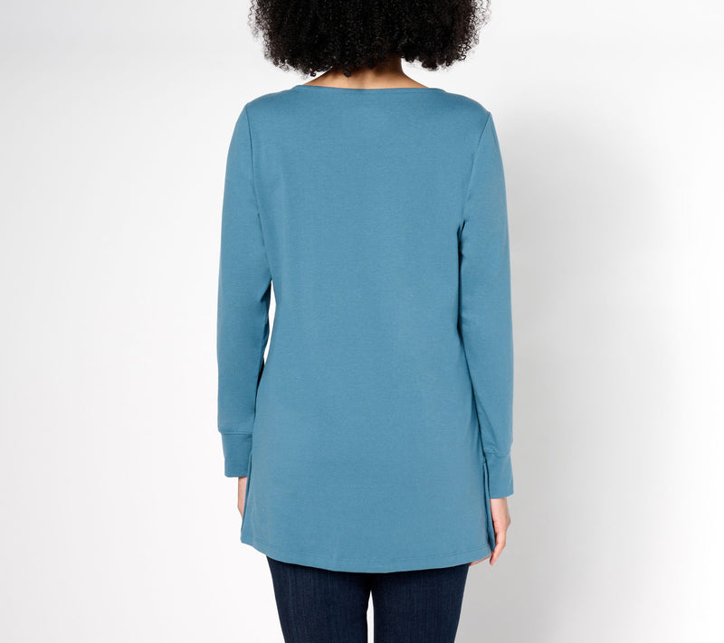 Denim & Co. Essentials Petite Perfect Jersey Boat Neck Tunic — View 12