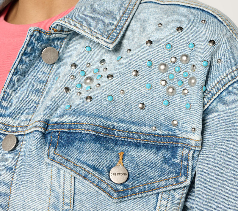 Driftwood Jeans Relaxed Novelty Denim Jacket - Eastwood — View 6