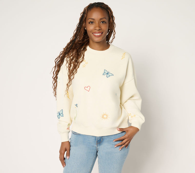 Driftwood Jeans Teddy Crew Neck Pullover - Doodle — View 8