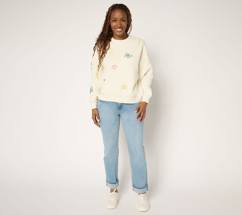 Driftwood Jeans Teddy Crew Neck Pullover - Doodle — View 4