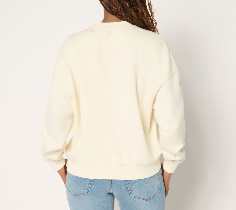 Driftwood Jeans Teddy Crew Neck Pullover - Doodle — View 3