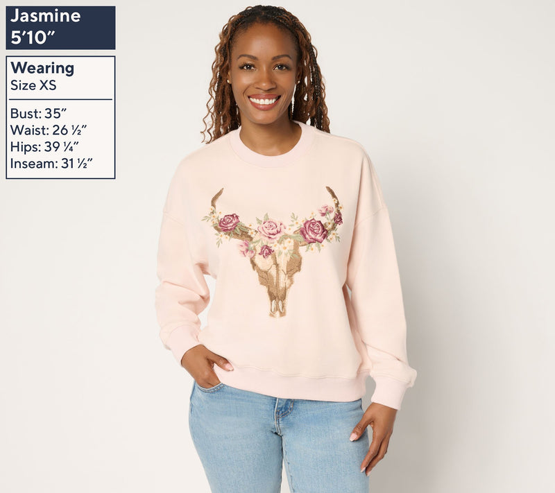 Driftwood Jeans Teddy Crew Neck Pullover - Mesa Rosa — View 2