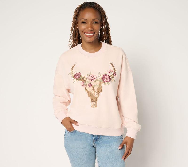 Driftwood Jeans Teddy Crew Neck Pullover - Mesa Rosa — Main view