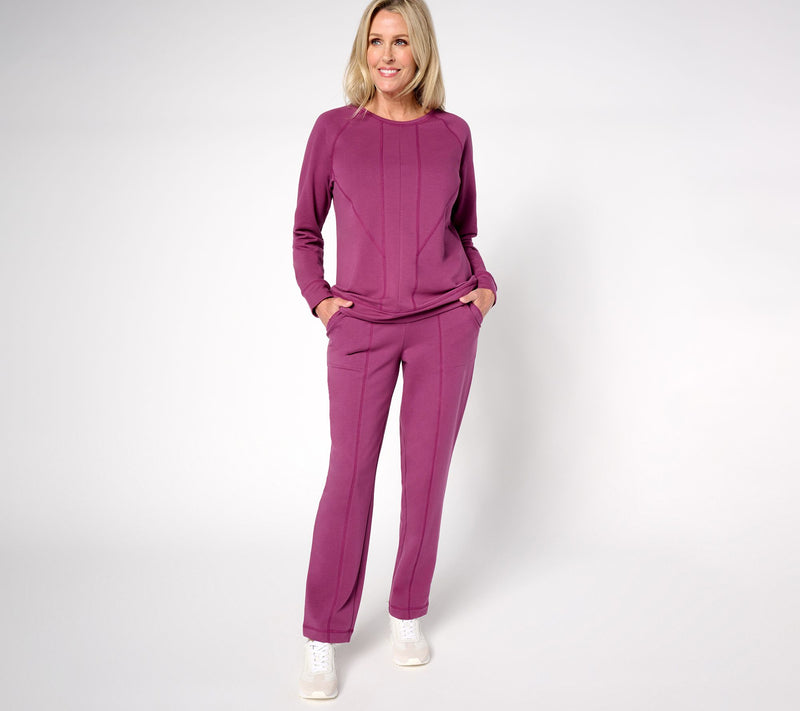 Denim & Co. Active Petite French Terry Straight Leg Pant — View 13