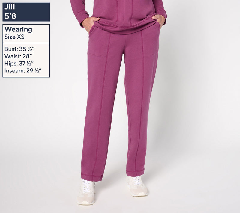 Denim & Co. Active Petite French Terry Straight Leg Pant — View 11