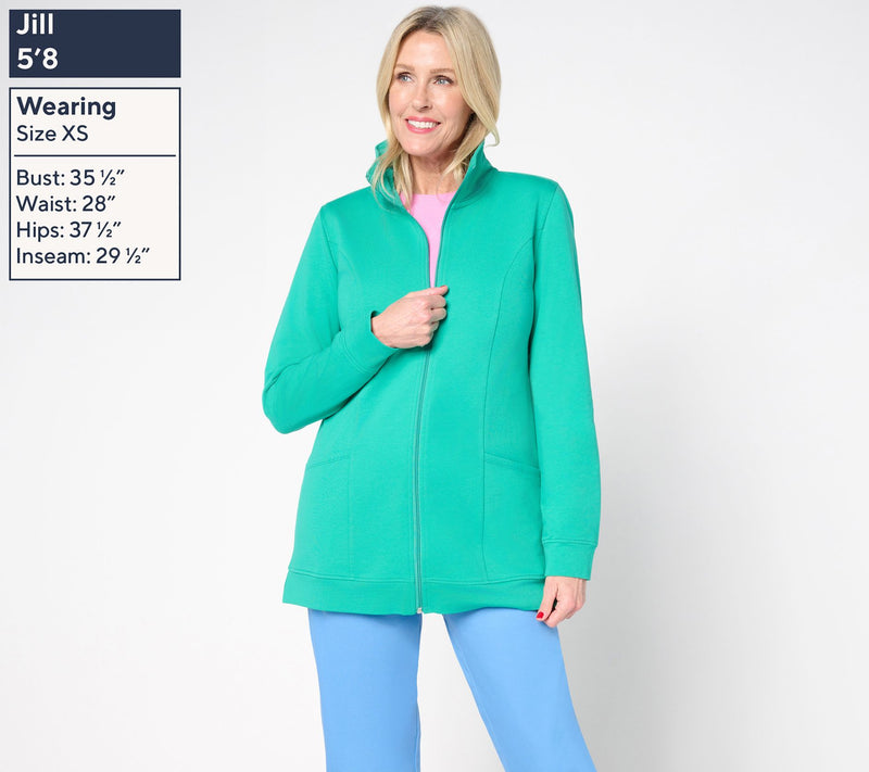 Denim & Co. Petite EasyWear French Terry Tunic Jacket — View 15