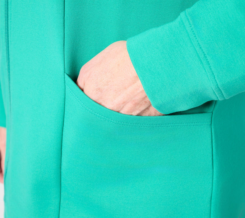 Denim & Co. Petite EasyWear French Terry Tunic Jacket — View 18