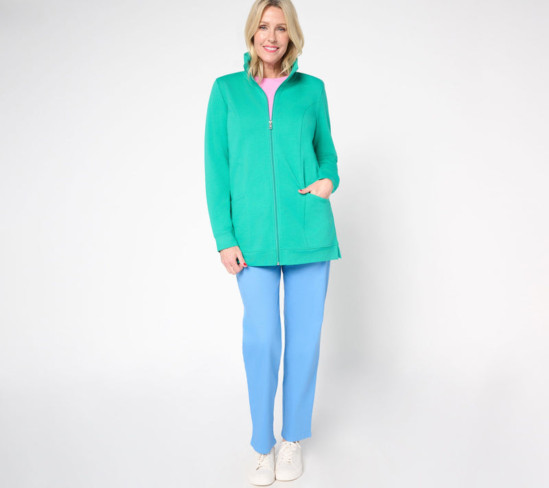 Denim & Co. Petite EasyWear French Terry Tunic Jacket — View 17