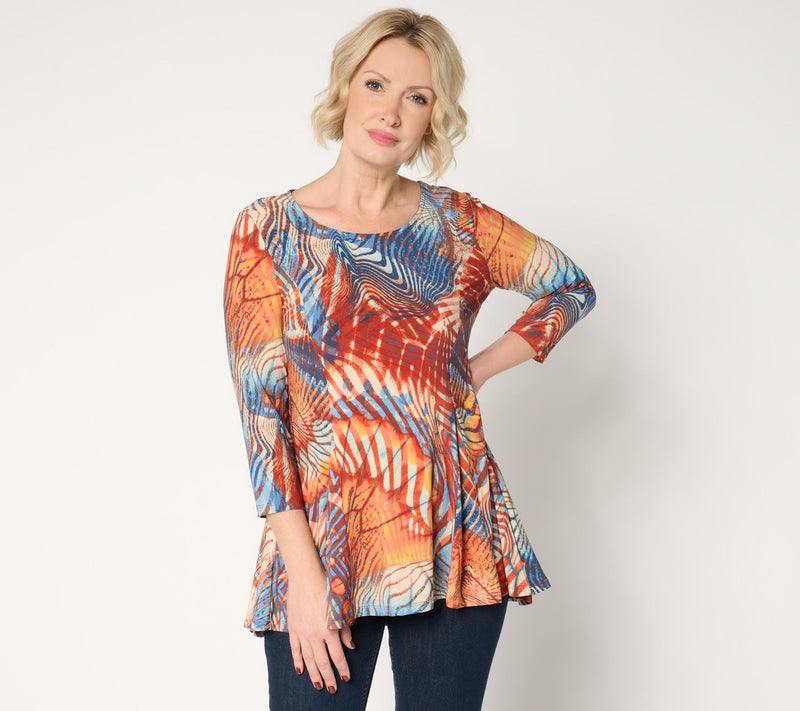 Women with Control Como Jersey Godet Top — View 17