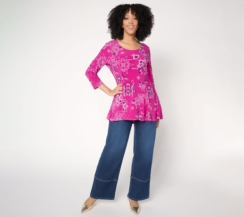 Women with Control Como Jersey Godet Top — View 5