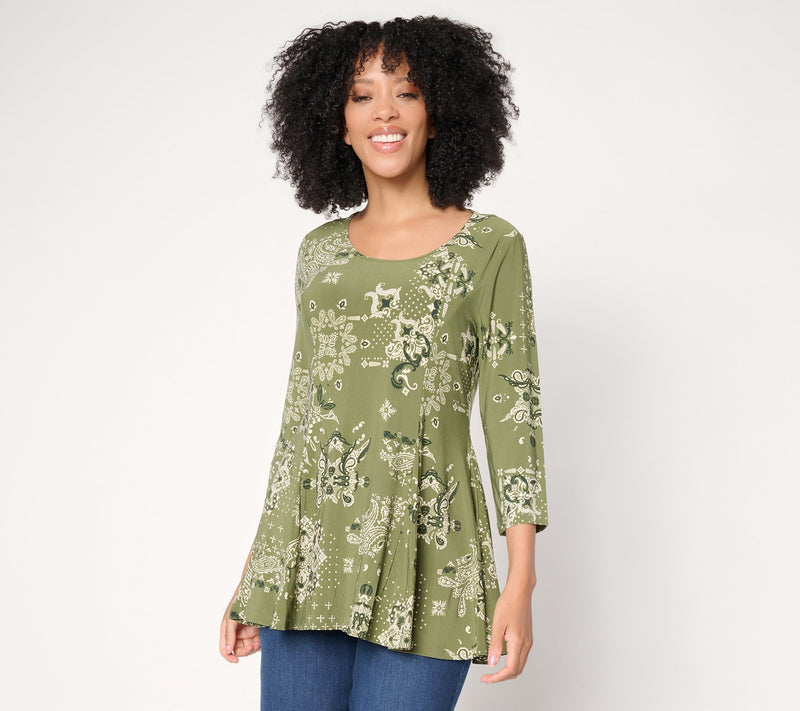 Women with Control Como Jersey Godet Top — View 19