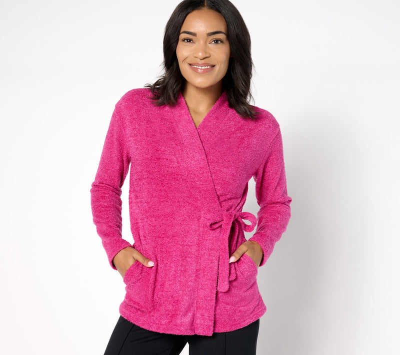 MUK LUKS Feather Down Side-Tie Cardigan — View 4
