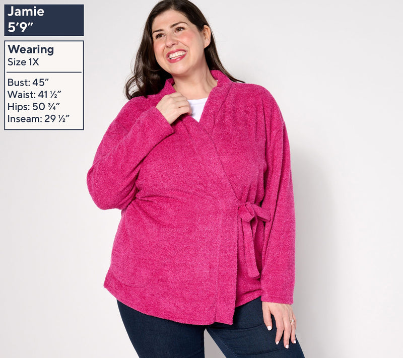 MUK LUKS Feather Down Side-Tie Cardigan — View 12