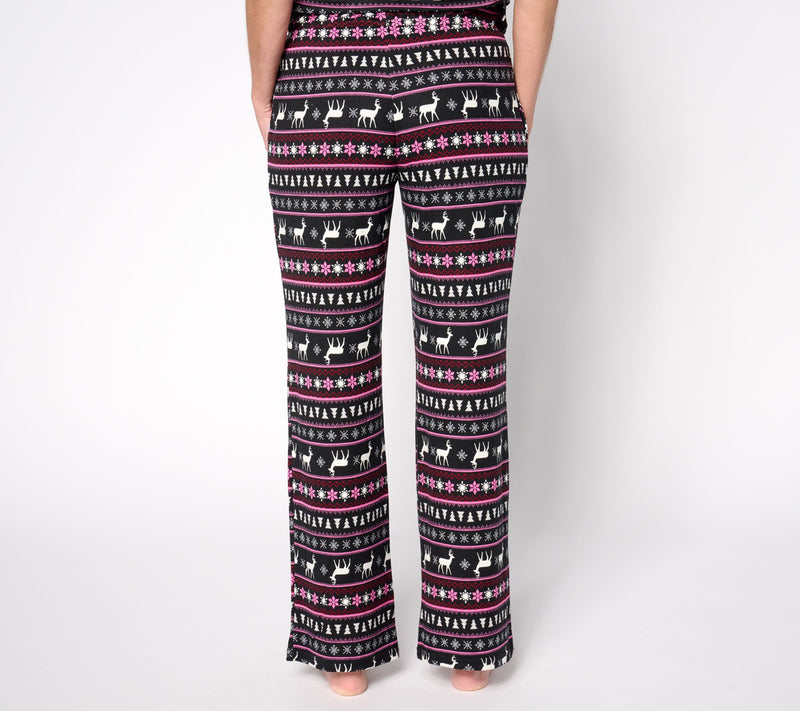 MUK LUKS Petite Sweater Knit & Ribbed Knit 3-Pc Pajama Set — View 16