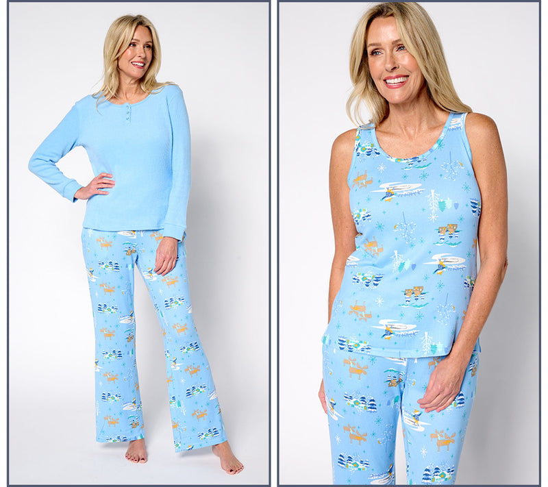 MUK LUKS Petite Sweater Knit & Ribbed Knit 3-Pc Pajama Set — View 7